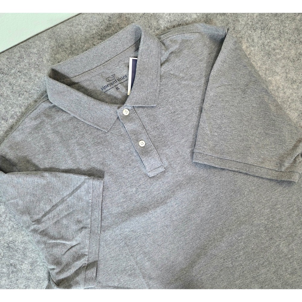 NWT Vineyard Vines Mens XL Gray Short Sleeve Pique Cotton Spandex Polo Shirt - Picture 4 of 7